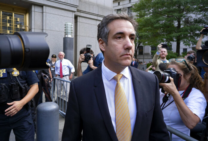 Michael Cohen, former personal lawyer to President Donald Trump, leaves federal court after reaching a plea agreement in August in New York. Photo: Craig Ruttle / Associated Press Michael Cohen, former personal lawyer to President Donald Trump, leaves federal court after reaching a plea agreement in August in New York. Photo: Craig Ruttle / Associated Press