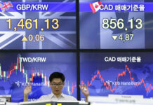 Asian Shares Track Wall St Weakness as Eyes on Fed Comment A currency trader gestures at the foreign exchange dealing room of the KEB Hana Bank headquarters Friday in Seoul, South Korea. Photo: Ahn Young-joon / Associated Press
