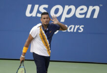 US Open Umpire’s Kyrgios Visit Scrutinized; Wozniacki Loses Nick Kyrgios, of Australia, reacts against Pierre-Hugues Herbert, of France, during the second round of the U.S. Open tennis tournament, Thursday, Aug. 30, 2018, in New York. Photo: Seth Wenig / Associated Press