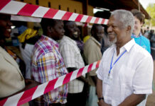 Annan’s Legacy of Fighting for Equality and Rights Lives On Former United Nations Secretary-General Kofi Annan, visits a independence referendum polling center on Jan. 9, 2011, in the southern Sudanese city of Juba. Photo: Pete Muller / Associated Press
