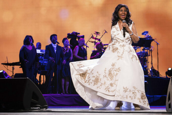 Aretha Franklin performs in April 2017 at the world premiere of 'Clive Davis: The Soundtrack of Our Lives' at Radio City Music Hall in New York. Photo: Charles Sykes / Invision