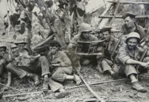 Last Reunion for Famed American WWII Fighters ‘Merrill’s Marauders’ This Aug. 2, 1944 photo, courtesy of the U.S. Army Signal Corps, with a caption that reads "Ind-Bur cpgn, Sitapur Myitkyina, Burma 2 Aug 44, 5307th. war cool Infantry time out to read old mags. Less than 75 yards from enemy positions," shows members of the famed WWII Army unit Merrill's Marauders, on display during a gathering of remaining members, family and history buffs, in New Orleans, Tuesday. Photo: U.S. Army Signal Corps