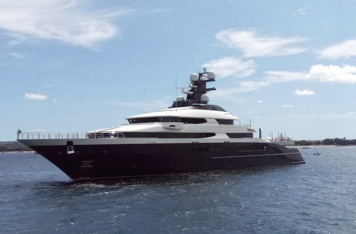 A luxury yacht named 'Equanimity' is seen Feb. 28 in the Benoa harbor in Bali, Indonesia. Photo: Ambros Boli Berani / Associated Press