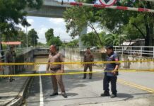 Construction Firm, Developer Face Charges in Bangkok Underpass Drowning Police investigate a fully flooded underpass in Bangkok’s Prawet district Sep. 6 where a woman drowned the night before.