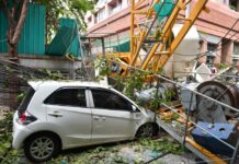 Builder Faces Charges Over Silom Crane Collapse A woman was seriously injured Friday when a construction crane crushed her car on Sala Daeng Road.