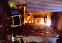 8 Injured as Illegal Bangkok Laundromat Explodes Firefighters at the scene of an explosion Monday morning in a laundromat in Bangkok’s Din Daeng district.
