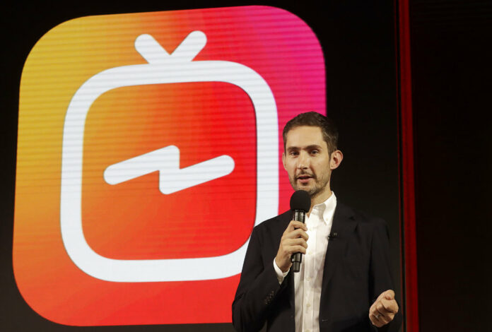 Kevin Systrom, CEO and co-founder of Instagram, prepares for an announcement about IGTV on June 18 in San Francisco. Photo: Jeff Chiu / Associated Press