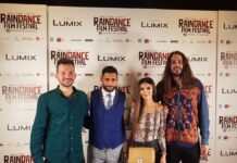 ‘You Will Shine,’ Amir Khan Tells Aspiring Thai Boxers From left: Blair MacDonald, Amir Khan, Faryal Makhdoom and Oliver Clark pose Saturday evening at the premiere of "Team Khan" at the Raindance Film Festival in London, England.