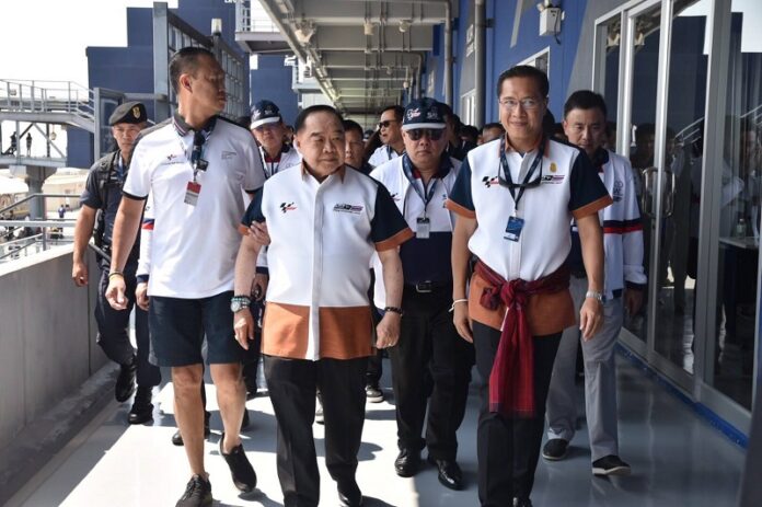 Prawit Wongsuwan seen Sunday at the Chang International Circuit in Buriram province.