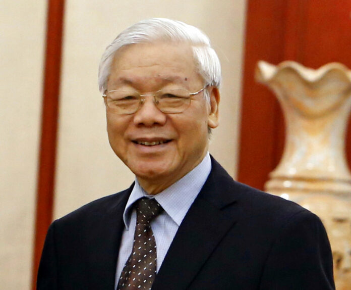 Vietnam's Communist Party General Secretary Nguyen Phu Trong poses in January as he meets with U.S. Secretary of Defense Jim Mattis before their talks in Hanoi, Vietnam. Photo: Tran Van Minh / Associated Press