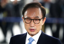 South Korean Ex-leader Lee Gets 15-year Term for Corruption In this March 14, 2018, file photo, former South Korean President Lee Myung-bak arrives for questioning over bribery allegations at the Seoul Central District Prosecutors' Office in Seoul, South Korea. Photo: Kim Hong-Ji / Associated Press
