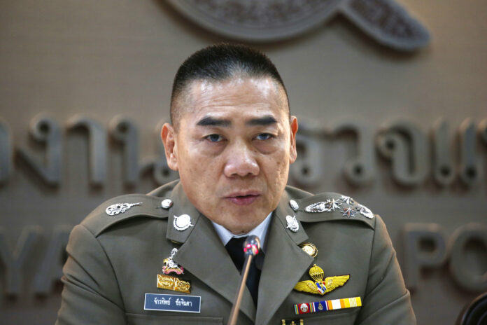 National Police Chief Chakthip Chaijinda talks during a press conference Tuesday, Oct. 16, 2018, in Bangkok. Photo: Sakchai Lalit / Associated Press