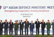 Southeast Asian Navies to Hold Drills With China Next Week Defense Ministers from left to right, Brunei's Second Minister, Brunei, Halbi Nin Haji Mohd Yusof, Cambodia's Samdech Pichey Sena Tea Banh, Indonesia's General Ryamizard Ryacudu, Laos' Lieutenant-General Chansamone Chanyalath, Malaysia's Haji Mohamad Bin Sabu, Singapore's Ng Eng Hen, Thai General Prawit Wongsuwan, Myanmar's Lieutenant-General Sein Win, Philippines' Delfin N. Lorenzana, Vietnam's General Ngo Xuan Lich and ASEAN Deputy Secretary General Hoang Anh Tuan during a group photo for the ASEAN Defense Ministers' Meeting on Friday in Singapore. Photo: Don Wong / Associated Press