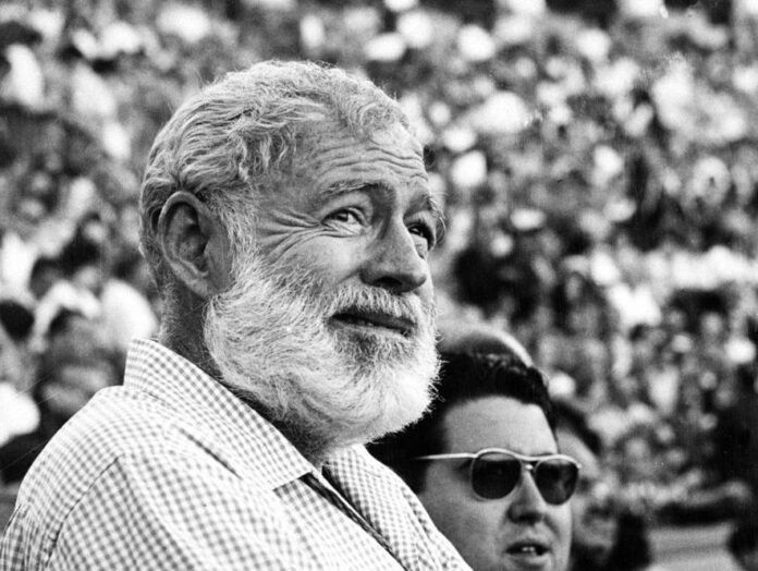 U.S. novelist Ernest Hemingway attends a bullfight in 1960 in Madrid, Spain. Photo: Associated Press