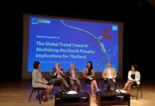 Activists to Seek Gradual End to Capital Punishment Gothom Araya, second from left, speaks Wednesday at a panel about the death penalty.