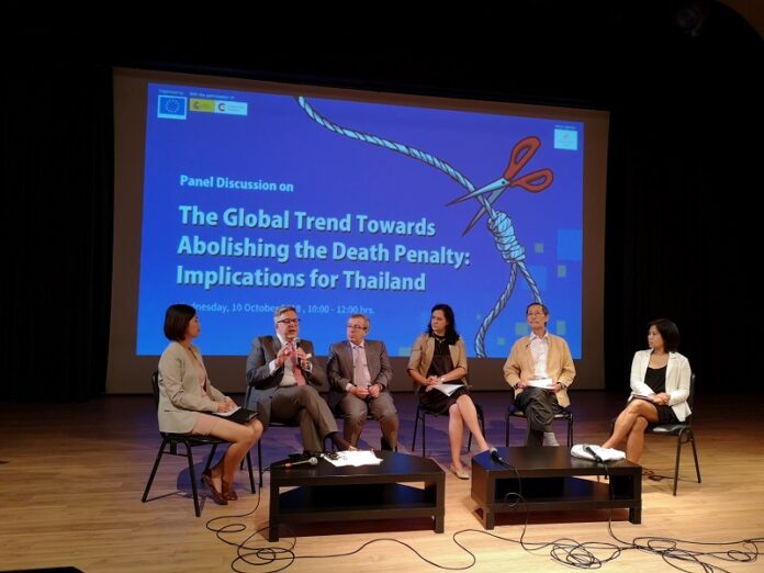 Gothom Araya, second from left, speaks Wednesday at a panel about the death penalty. Gothom Araya, second from left, speaks Wednesday at a panel about the death penalty.
