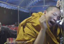 Censors Pulled Thai Film Due to Crying Monk Scene This image from a scene in “Thi Baan The Series 2.2” shows monk Phra Siang crying during his former girlfriend’s funeral.