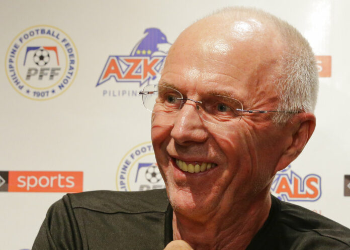 Philippines national football team's new head coach Sven-Goran Eriksson smiles Monday during a press conference in metropolitan Manila, Philippines. Photo: Aaron Favila / Associated Press