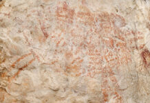 Red Bull Drawn in Indonesian Cave Dated to 40,000 Years Ago This composite image from the book "Borneo, Memory of the Caves" shows the world's oldest figurative artwork dated to a minimum of 40,000 years, in a limestone cave in the Indonesian part of the island of Borneo. Photo: Luc-Henri / Associated Press