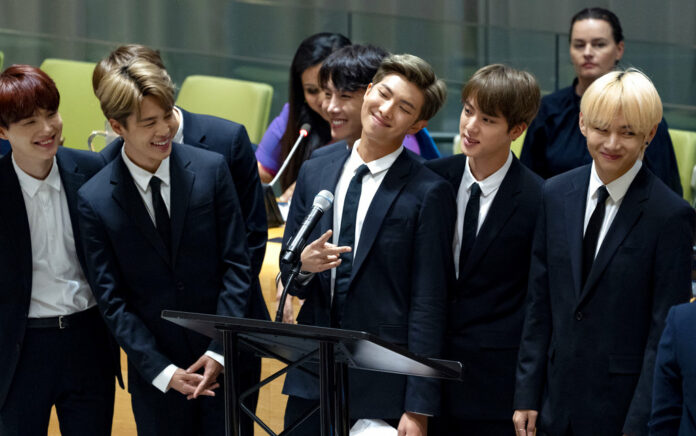 FILE- In this Sept. 24, 2018, file photo, members of the Korean K-Pop group BTS attend a meeting at the United Nations high level event regarding youth during the 73rd session of the United Nations General Assembly at U.N. headquarters. Photo: Craig Ruttle / Associated Press