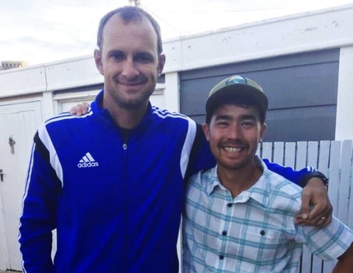 In this October 2018 photo, American adventurer John Allen Chau, right, stands for a photograph with Founder of Ubuntu Football Academy Casey Prince, 39, in Cape Town, South Africa, days before he left for in a remote Indian island of North Sentinel Island, where he was killed. Photo: Sarah Prince / Associated Press