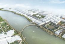 River Activists Sue Over ‘Chao Phraya Promenade 2.0’ A rendering shows a proposed pedestrian lane and bridge along the Chao Phraya River in Bangkok.