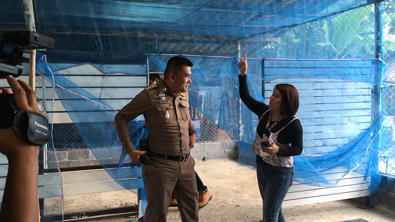 Col. Singh Singhdet in Tongkum's shed at the Khan Na Yao Police Station.