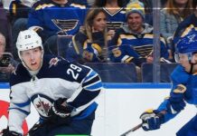 Laine Scores 5 Goals, Lifts Winnipeg Past St. Louis 8-4 in NHL