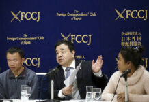 Japan to OK Divisive Bill Allowing More Foreign Workers Lawyer Shoichi Ibusuki, center, speaks in November during a press conference in Tokyo, on the problems in Japan's technical intern program, with Eng Pisey, right, Cambodian technical trainee and Huang Shihu, left, Chinese technical trainee in Tokyo. Photo: Eugene Hoshiko / Associated Press