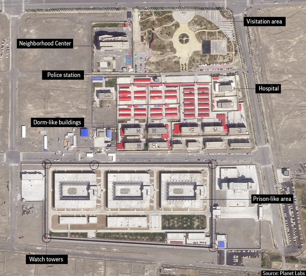 Satellite image released by Planet Labs, buildings are seen in September around the Kunshan Industrial Park in Artux in western China’s Xinjiang region. Photo: Associated Press