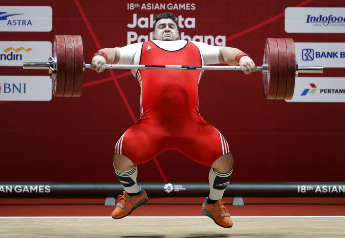 Asia Year End Sports Pakistan's Muhammad Nooh Butt compete at the men's +105kg weightlifting at the 18th Asian Games in August in Jakarta, Indonesia. Photo: Aaron Favila / Associated Press