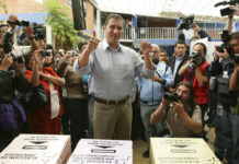 Mexico: Helicopter Crash Claims Puebla Governor, Ex-Governor Rafael Moreno Valle, candidate of the "Compromiso por Puebla" party coalition, flashes two thumbs up IN 2010 after casting his vote during state elections in Puebla, Mexico. Photo: Joel Merino / Associated Press