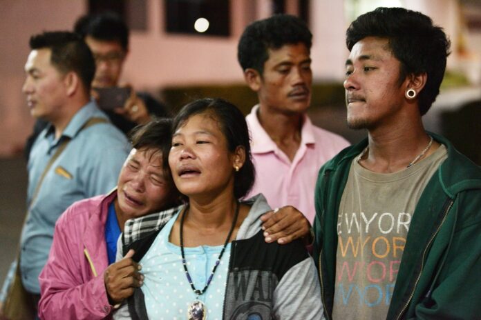 Members of Sului Piew’s family cry upon learning the toddler was found dead in a sugarcane field.