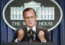 George H.W. Bush, Last President of WWII Generation, Dies at 94 U.S. President George H.W. Bush holds a news conference on June 5, 1989, at the White House in Washington where he condemned the Chinese crackdown on pro-democracy demonstrators in Beijing's Tiananmen Square. Photo: Marcy Nighswander / Associated Press