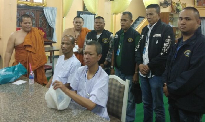 Phra Wittaya Pholyano and Phra Supphachok Katadharmo on Thursday after being forced to leave the monkhood.