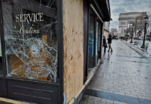 Reporter’s Notebook: Champs-Elysees After Yellow Vest Protests (Photos) A photo of a vandalized shop Sunday in Paris, France.
