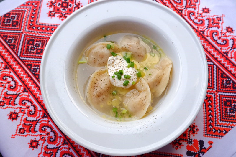 Pelmeni dumplings (150 baht)