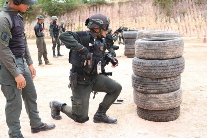 A file photo of police commandos training in March 2018.