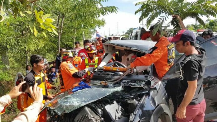 A car accident on New Year’s Day in Nakhon Ratchasima’s Phimai district kills five people.
