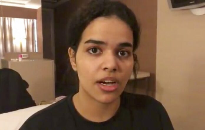 Rahaf Mohammed Alqunun in a still image from a video. Photo: Rahaf Mohammed Alqunun / Human Rights Watch via Associated Press