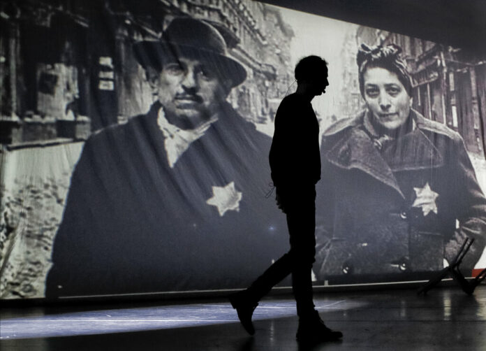 An actor of the Romania's Jewish State Theatre rehearse the musical drama 