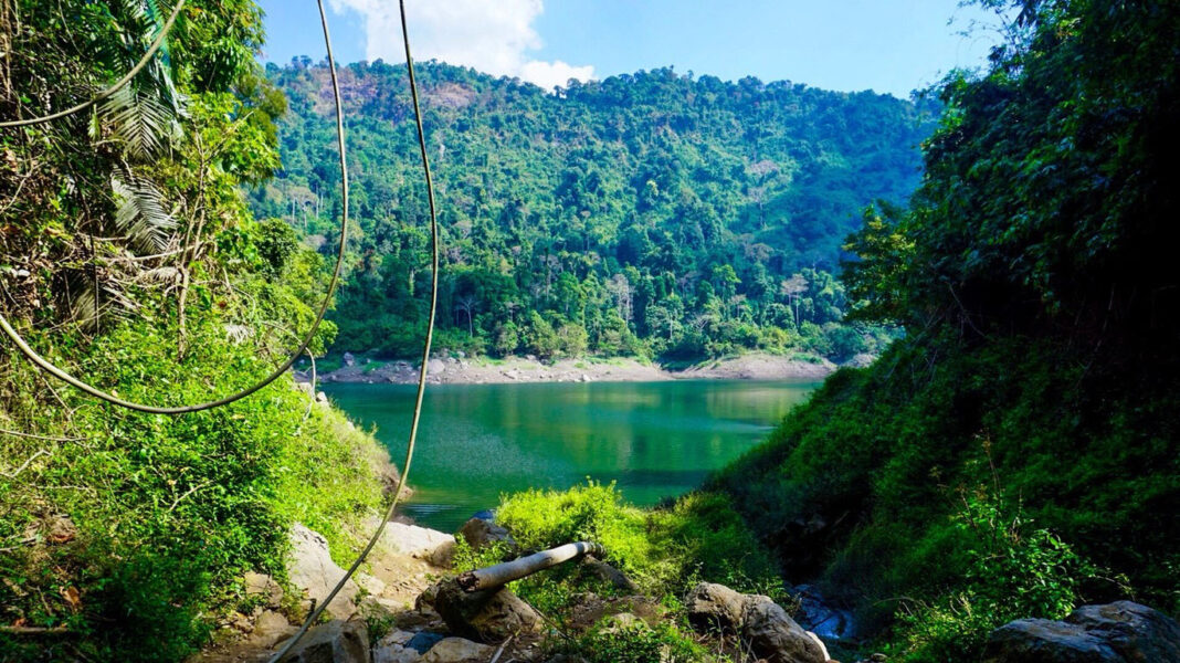 Top: A view of the Khun Dan Prakarn Chon Dam reservoir in January.