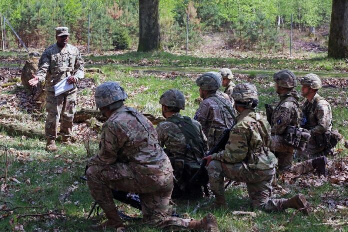 American and British soldiers train in April in Germany. Photo: US Army