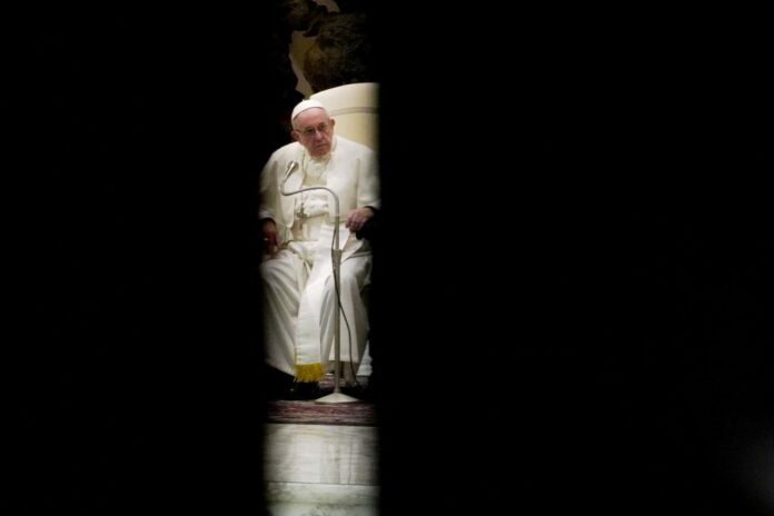 Pope Francis holds his weekly general audience in the Paul VI hall, at the Vatican, Wednesday, Jan. 2, 2019. (AP Photo/Andrew Medichini)
