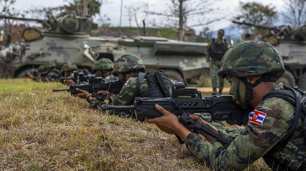Royal Thai Marines rehearse their positions prior to conducting a combined arms live-fire exercise Thursday in Chanthaburi province. Photo: U.S. Marine Corps