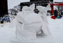 Thailand’s New National Fish Triumphs at Ice Sculpture Contest Thailand’s winning sculpture at the 46th International Snow Sculpture Contest. Photo: Hokkaido Fanclub / Facebook