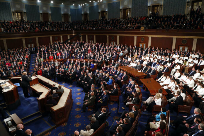 President Donald Trump on Tuesday delivers his State of the Union address to a joint session of Congress on Capitol Hill in Washington. Photo: J. Scott Applewhite / Associated Press