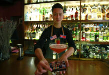Hanoi Postcard: Kim-Trump Summit Inspires Entrepreneurs Bartender Ngo Dinh Tien presents "Rock It, Man" cocktail, inspired from Trump-Kim Hanoi summit at a bar Friday in Hanoi, Vietnam. Photo: Hau Dinh / Associated Press