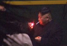 TV Footage Shows Kim Jong Un Taking Smoke Break North Korean leader Kim Jong Un, a habitual smoker, takes a pre-dawn smoke break Tuesday at the train station in Nanning, China, hours before his arrival in Vietnam for his high-stakes summit with President Donald Trump over resolving the international standoff over the North’s nuclear weapons and missiles. Image: Associated Press