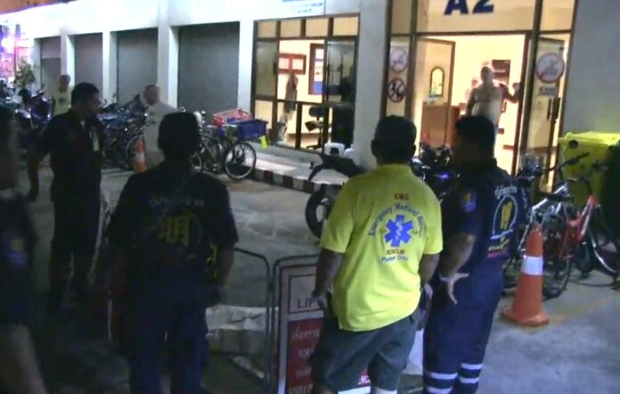 Rescue workers and police at the scene.